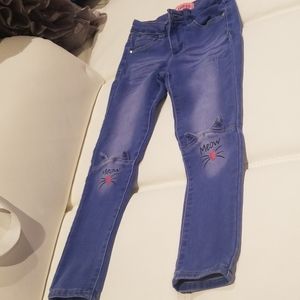 Girls Jeans with cat face detail